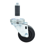 Thumbnail image #1 for BK Resources 3SBR-1RA-HR Swivel Stem Caster, 1-inch Expanding Stem, 3-inch Hard Rubber Wheel, 300-lb Capacity