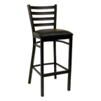 Thumbnail image #1 for ATSMFG ATS AT&S-77C-BS MFG Armless Ladder-Back Metal Bar Stool with Footrest, Clear Coat Finish, Seat Unspecified