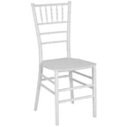 Thumbnail image #1 for Flash Furniture Hercules LE-WHITE-M-GG White Resin Stacking Chiavari Chair with Ladder Back