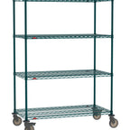 Thumbnail image #1 for Metro Super Erecta SE-3672K3-68-M4 Mobile Wire Shelving Unit, 72"W x 36"D x 68"H, 900 lbs per unit, evenly distributed1" shelf adjustment, (4) wire