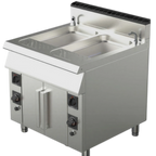 Thumbnail image #1 for AMPTO 90CPG90 PLUS Floor Model Pasta Cooker, Two 12-Gallon Tanks, Dual Power Burners, Manual Controls, Faucet