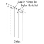 Thumbnail image #1 for AllPoints Foodservice Parts & Supplies 1241219 Strip Curtain, 84 in L x 37 in W, 4 in Strips, with Mounting Bar & Hardware