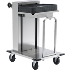 Thumbnail image #1 for Dinex DXPIDT1C1622 Mobile Single-Stack Cantilever Tray Dispenser, 16 x 22 in, Stainless Steel, 100-Capacity