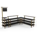 Thumbnail image #1 for Steelite International Mogogo, Modular MGCMLB14MBXF Breakfast Bar Station, Canopy, Mixed Materials, Black, 130"W x 100"D x 95"H
