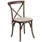 Thumbnail image #1 for Flash Furniture Hercules XU-X-EA-NTC-GG Stackable Cross-Back Chair with Ash Wood Seat, Early American Finish