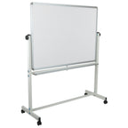 Thumbnail image #1 for Flash Furniture Hercules YU-YCI-003-GG Double-Sided Mobile Magnetic Marker Board, 53"W x 62-1/2"H, White Surface, Aluminum Frame
