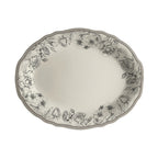 Thumbnail image #1 for Steelite International HL Ivory HL52663872 China Oval Platter, Carolyn Hannah Charcoal, Scalloped Edge, 11.75" x 8" 1 Dozen