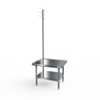 Thumbnail image #1 for NBR Equipment MSS-3024UR Stainless Steel Mixer Stand with Undershelf and Utensil Rack, 30"W x 24"D x 24"H