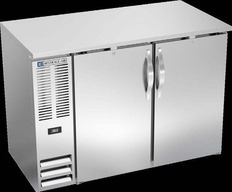 Product image #2 for Beverage-Air 48-Inch 2-Section Shallow Depth Back Bar Refrigerator with Solid Doors