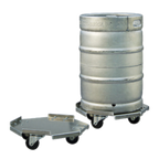 Thumbnail image #1 for New Age 98037 Aluminum One-Piece Octagon Keg Dolly, 17-1/4" x 17-1/4", (4) 3" Casters, For Kegs up to 16-3/4" Diameter