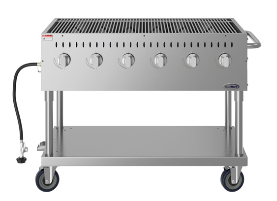 Product image #5 for KoolMore 47.6-Inch 6-Burner Mobile Commercial Outdoor Propane Grill Charbroiler