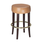 Thumbnail image #1 for G & A Commercial Seating Demi 117PS6 30" High Backless Barstool with Round Upholstered PS6 Seat and Brass Footring