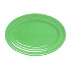 Thumbnail image #1 for Tuxton China Concentrix CTH-136 Ceramic Oval Platter, 13-3/4" x 10-1/2", Wide Rim Case of 6