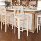 Thumbnail image #2 for Flash Furniture Hercules XU-DG-W0006B-ANTWHT-GG Commercial Bar Stool, Armless Wood Schoolhouse Back, Antique White Beechwood Seat