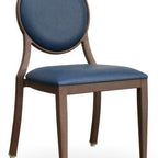 Thumbnail image #1 for G & A Commercial Seating Elio 2743-AL COM/GR4 Stackable Aluminum Banquet Chair, Upholstered Round Back and Seat, COM/Grade 4