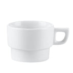 Thumbnail image #1 for CAC China Clinton RCN-1-F Porcelain Coffee Cup, 7 oz, Round with Handle, Stackable Case of 3 Dozen