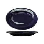 Thumbnail image #1 for International Tableware Cancun CA-14-CB Ceramic Oval Platter, 12-1/2" x 9", Rolled Edge, Cobalt Blue 1 Dozen