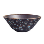 Thumbnail image #1 for Vertex China London Moonstone LMS-OSB 4 oz Oval Porcelain Sauce Bowl, Matte Black/Sky Blue Reactive Glaze Case of 2 Dozen