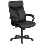 Thumbnail image #1 for Flash Furniture GO-2196-1-GG High-Back Swivel Office Chair with Bonded Leather Seat, Padded Arms and Casters