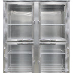 Thumbnail image #1 for Continental Refrigerator 2RNSAPTHD-GD-SD 2-Section Pass-Thru Reach-In Refrigerator, Self-Contained, Half-Glass Front/Solid Rear Doors, Stainless Steel