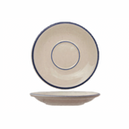 Thumbnail image #1 for International Tableware Danube DA-2 5-1/2" Round Ceramic Saucer, Narrow Rim, American White with Blue Speckle & Rim Case of 3 Dozen