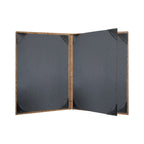 Thumbnail image #2 for Risch Vino VINO-4V 8.5X11 Padded Faux-Cork Menu Cover, 8-1/2" x 11", Booklet, 4-View, Black Cards Case of 25