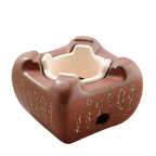Thumbnail image #1 for Korin Inc Konro KON-107 Japanese Clay Grill, 5-1/2 x 5-1/2 x 4 in, Square, Without Net, Red