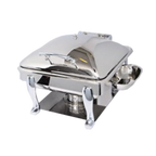 Thumbnail image #1 for Eastern Tabletop Crown 3934SB 6 qt Square Induction Chafer with Hinged Stainless Steel Cover