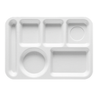Thumbnail image #1 for G.E.T. GET TL-152-FG . . 6-Compartment Left-Handed ABS Cafeteria Tray, 13-3/4" x 9-7/8", Rainforest Green 1 Dozen