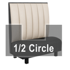 Thumbnail image #1 for ATSMFG ATS AT&S-AHC-K48-6CH GR6 Kevin Half Circle Booth, single, 48" x 90" x 48" long x 48" high, 6-channel back, removable sinuous spring seat with