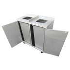 Thumbnail image #2 for IMC/Teddy WRC-2 Double Waste Receptacle with Hinged Doors, 2-Inch Backsplash & Plastic Waste Cans, 19 x 40 x 42 Inches