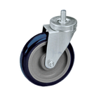 Thumbnail image #1 for Component Hardware CMT5-5PPB Threaded Stem Swivel Caster, 5-Inch Blue Polyurethane Wheel, No Brake, 250 lb Capacity