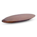 Thumbnail image #1 for Korin Inc Hinoki NR-208 Sushi Geta, 17-7/10 x 5-9/10 x 1 in, Oval, Footed, Dark Hinoki Cypress Wood