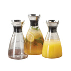 Thumbnail image #1 for G.E.T. GL-CRF-52 Clear Glass Decanter, 52 oz, Stainless Steel Dripless Lid Case of 6