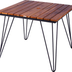 Thumbnail image #1 for Tramontina USA, Inc. 14527-051 Square Restaurant Table, Seats 4, 35" x 35" x 29.5", Carbon Steel, Teak Wood, Graphite