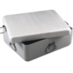 Thumbnail image #1 for Alegacy Foodservice Products Optima HDAC21182 Aluminum Rectangular Roast Pan Cover, 21-5/8" x 18-1/8" x 2-1/4", Two Side Handles