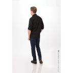 Thumbnail image #2 for Chef Works Hartford BCLZ008-BLK-5XL Men's Black Poly/Cotton Long-Sleeve Chef Coat, 5XL