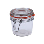 Thumbnail image #1 for TableCraft Products Cash & Carry CJS12 12 oz Clear Glass Condiment Jar Set with Clip-Top Lids Case of 4