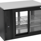 Thumbnail image #1 for Victory Refrigeration VBB48HC-F-GS-PT-B Pass-Thru Back Bar Refrigerator, 48"W, 4 Sliding Glass Doors, Black Exterior, Stainless Steel Top