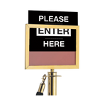 Thumbnail image #1 for AARCO Products Form-A-Line LBSF-1 Rope Post Sign Holder, 11-1/8" x 8-5/8", Steel with Brass Frame and Acrylic Sign Protector