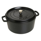 Thumbnail image #1 for Zwilling J.A. Henckels Staub® 1004232 9 qt Round Enameled Cast Iron Dutch Oven, Black, Induction Ready, with Cover