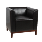 Thumbnail image #1 for JustChair Manufacturing U55418-GR1 Upholstered Lounge Arm Chair, Square Back and Seat, High Arms, German Beech Wood Frame