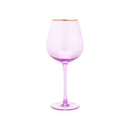 Thumbnail image #1 for Kadra Kitchenware Vikko Decor VD-P27-LI Wine Glass, 27 oz., Lilac, Gold Rim Case of 24