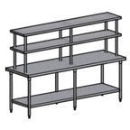 Thumbnail image #1 for Pacific Stainless Products Spec Line WTS9630S18IS Stainless Steel Work Table with Overshelf, 96"W x 30"D, Flat Top
