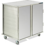 Thumbnail image #1 for Dinex TQ DXPICTPT242D Stainless Steel 2-Compartment Pass-Through Tray Delivery Cart, 24-Tray Capacity, Non-Insulated