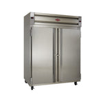 Thumbnail image #1 for Utility Refrigerator RF-50-SS-4S-D Dual-Temperature Reach-In Refrigerator/Freezer, 2-Section, Solid Stainless Steel Half Doors