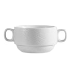 Thumbnail image #1 for CAC China Boston BST-46 Porcelain Bouillon Cup with Handles, 8 oz. Case of 3 Dozen