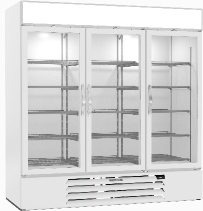 Product image #6 for Beverage-Air MarketMax Three-Section Bottom-Mount Reach-In Wine Merchandiser with Hinged Glass Doors, White
