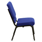 Thumbnail image #2 for Flash Furniture Hercules XU-CH-60096-NVY-GG Stacking Church Chair, Navy Blue Polyester Upholstery, 800 lb Weight Capacity