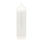 Thumbnail image #1 for TableCraft Dual-Way 12463CF 24 oz Clear Wide-Mouth Squeeze Bottle with Cone Tip Case of 12